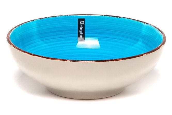 Изображение товара Глубокая керамическая тарелка Аэрограф, 18 см, голубая