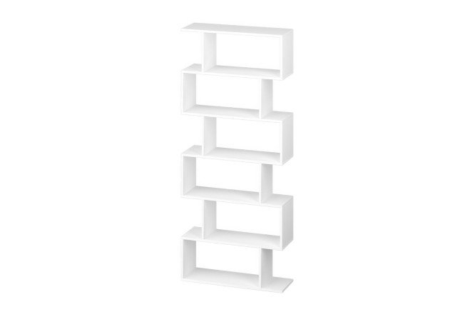 Изображение товара Стеллаж Ницца белый 73х175,7х25 см из ЛДСП для дома и офиса