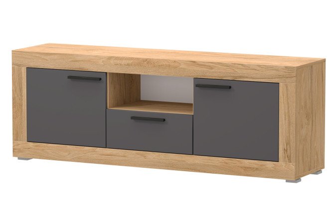 Изображение товара Тумба Мартин с графитовым фасадом и каркасом из гикори