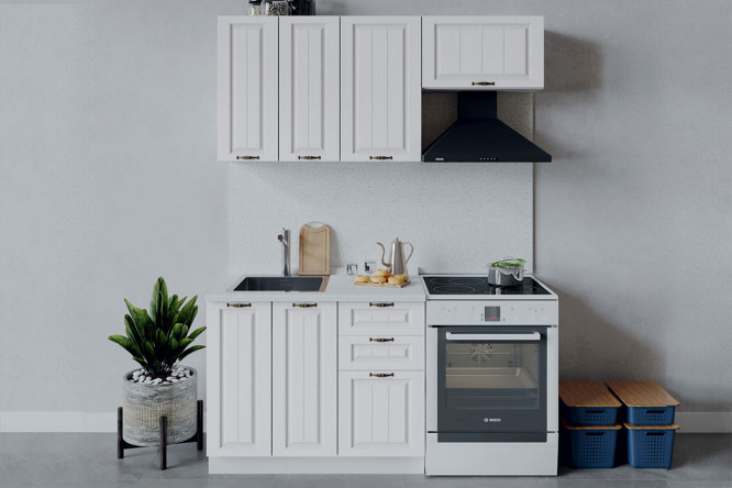 Изображение товара Кухонный гарнитур Лина 160x213,2 см белый мебель для кухни