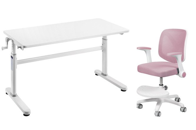 Изображение товара Комплект парта Imparare Grey + кресло FunDesk LST9 Pink