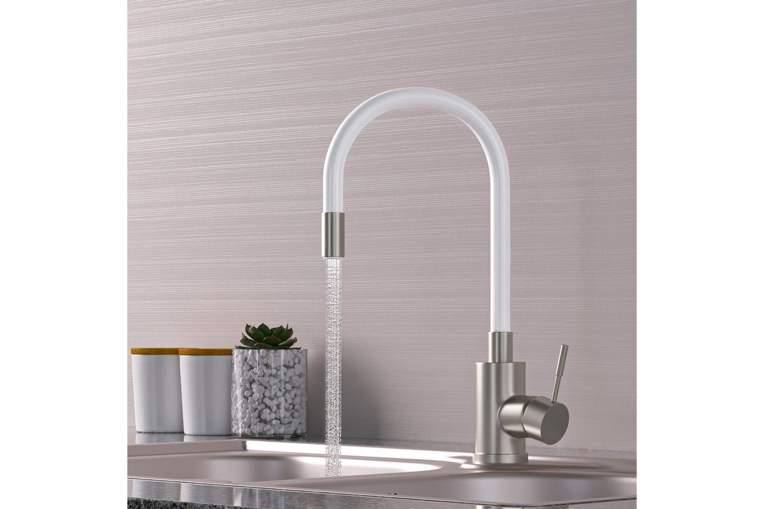 Смеситель для кухни MIXLINE MLSS-0325 с гибким изливом