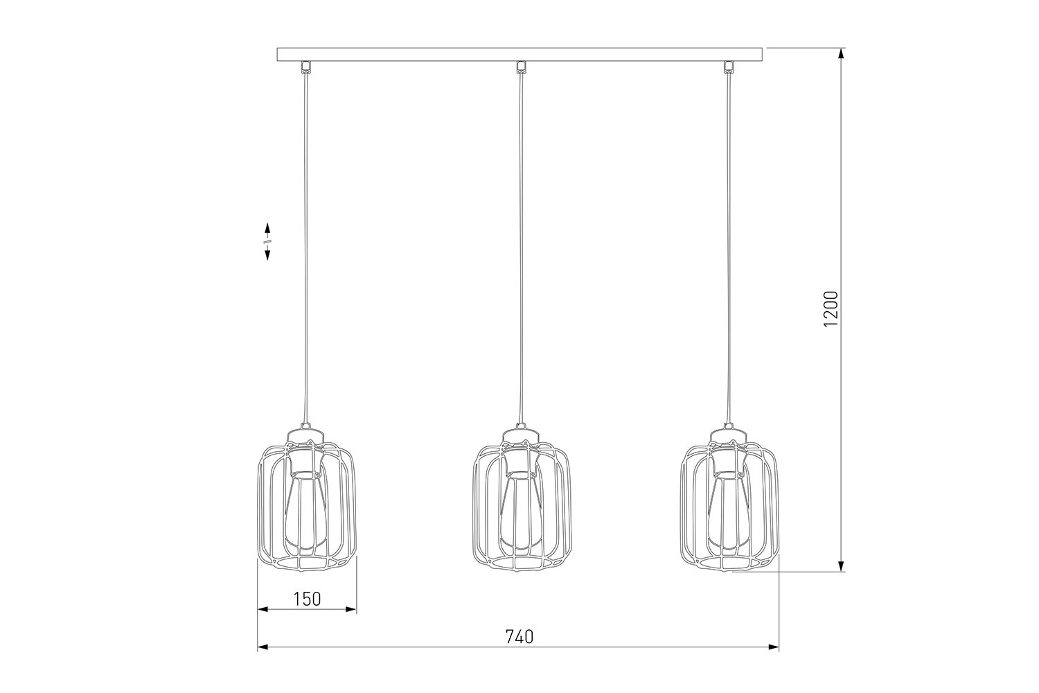 Светильник подвесной TK LIGHTING Galaxy new 12 кв.м., 74х30х15 см, E27