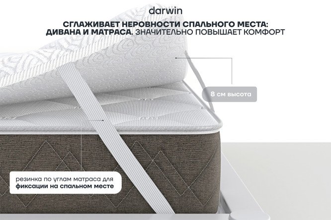 Фото 7 Матрас-топпер анатомический DARWIN Level 80х200 см
