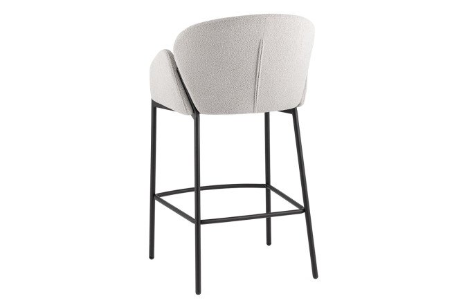 Стул барный Stool Group Melia с подлокотниками 53.5х93х54 см, цвет обивки светло-серый, ножек чёрный