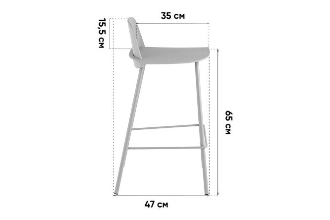 Фото 10 Стул полубарный Stool Group Mist 47х80х47 см, цвет сидушки серо-голубой, ножек серо-голубой