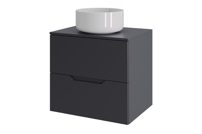 Изображение товара Тумба подвесная ORANGE Line 60 Li-60TugMDF+B07-345W 60.5 см, цвет каркаса графит, фасада графит