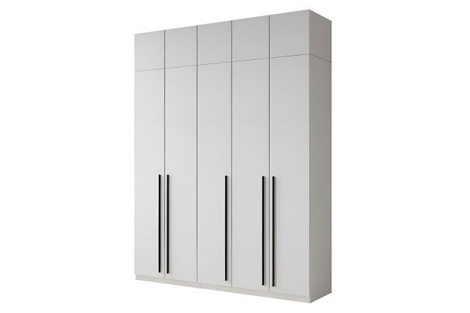 Изображение товара Шкаф София 5-дверный с антресолью белый для хранения одежды и вещей