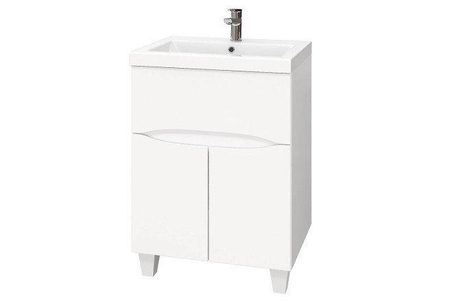 Изображение товара Тумба напольная ONIKA Стрим 60 белая для ванной комнаты 56,5 см