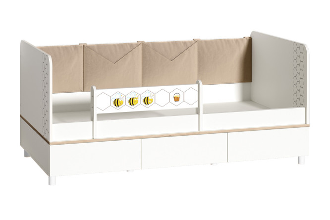 Изображение товара Кровать Эйп 80х160 см цвет белый шагрень