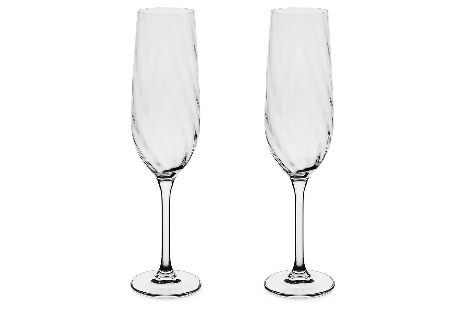 Набор бокалов для шампанского CRYSTAL BOHEMIA Crex optic 270 мл, 2 шт., Стекло