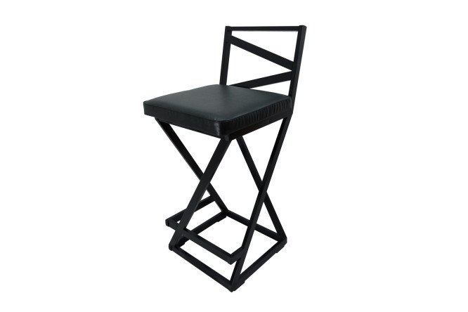 Изображение товара Полубарный стул Лофт 37.5х88х37 см, цвет сидушки чёрный, ножек чёрный