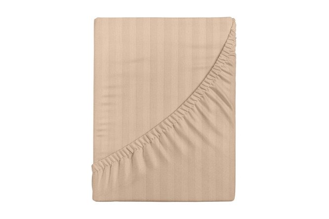 Простыня на резинке Stripe Premium Bronze Страйп-сатин 140х200 см, До 22 см
