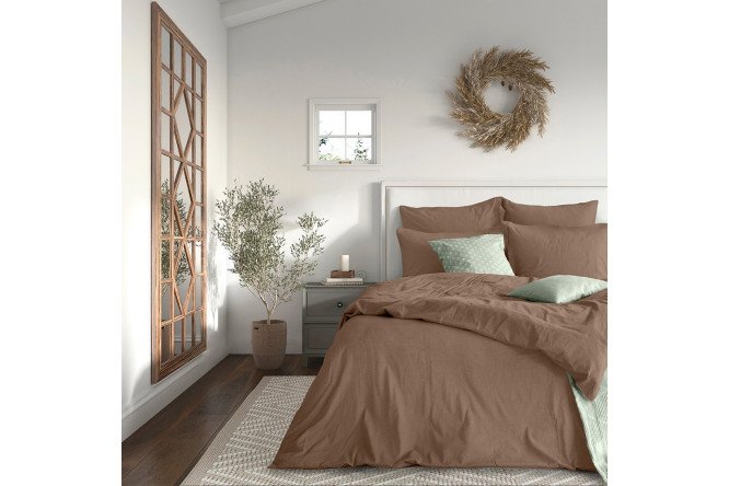 Простыня на резинке Sateen Caramel Сатин