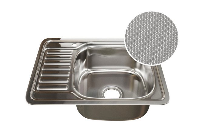 Изображение товара Врезная кухонная мойка MIXLINE с крылом 532309 58x48x18 см правый выпуск
