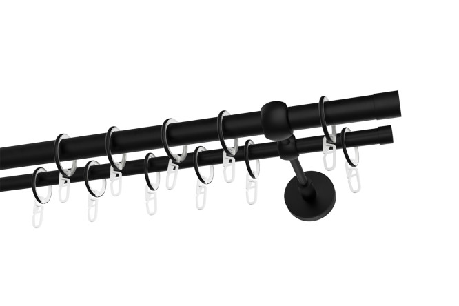 Изображение товара Двухрядный металлический карниз УЮТ Ост Цилиндр 140 см для штор