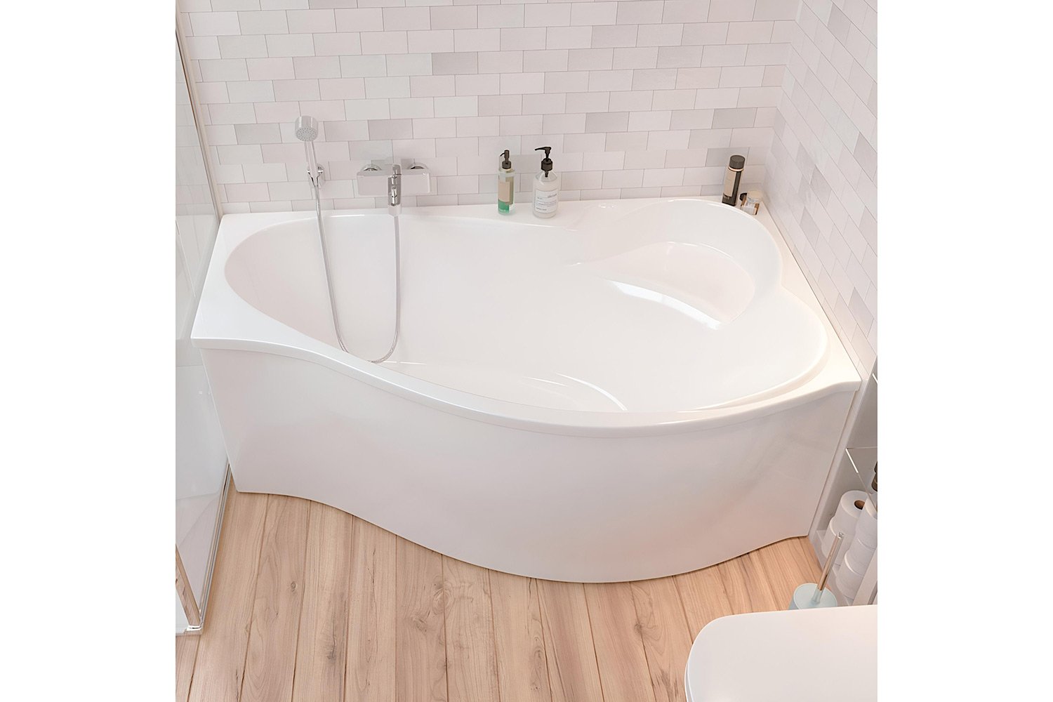 Ванна пристенная Marka One Грация (Gracia) R, правый, белый 150x90 см
