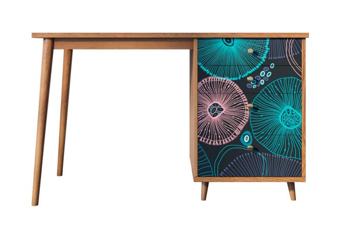 Изображение товара Письменный стол Berber BB31 с тумбой 120х75х60 см, дизайн Print_32