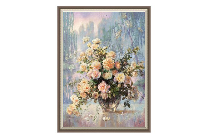 Изображение товара Репродукция в раме Утро чайных роз 60х80 см