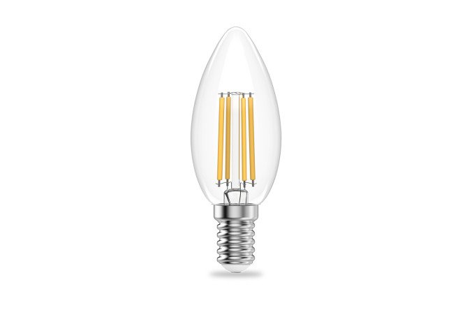 Изображение товара Лампа светодиодная Gauss Filament elementary 32128 E14, 8W, Свеча, 4100 К