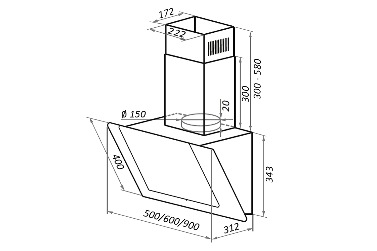 Вытяжка Wind push 50