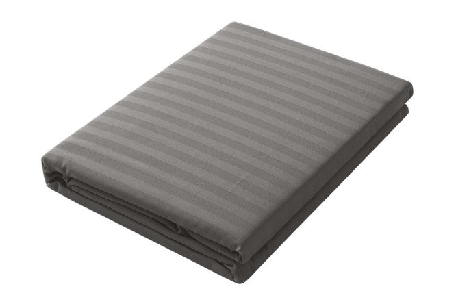 Простыня Stripe Premium Gray Страйп-сатин 180х215 см, 1,5 спальный