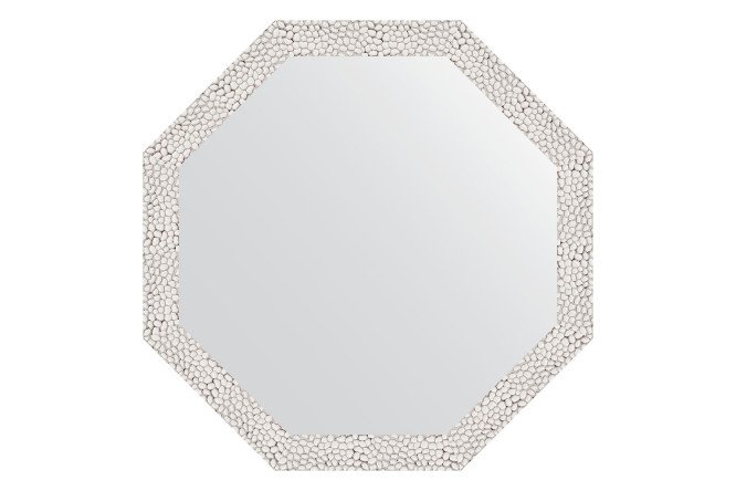 Изображение товара Настенное зеркало в багетной раме EVOFORM Octagon BY 3677 58,2х58,2 см белая чеканка