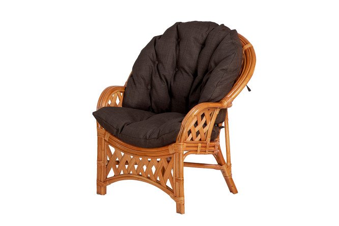 Изображение товара Кресло Черчилль цвет каркаса коньяк, мягких элементов коричневый