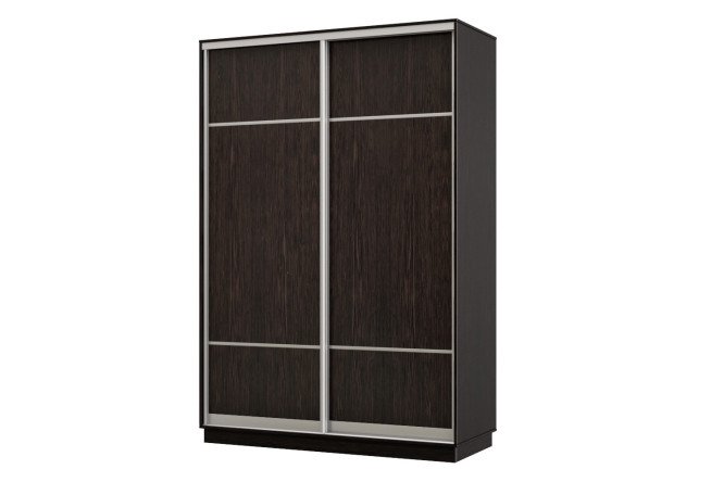 Изображение товара 2-дверный шкаф-купе Практик МИНИ 100х220х45 см венге серебро