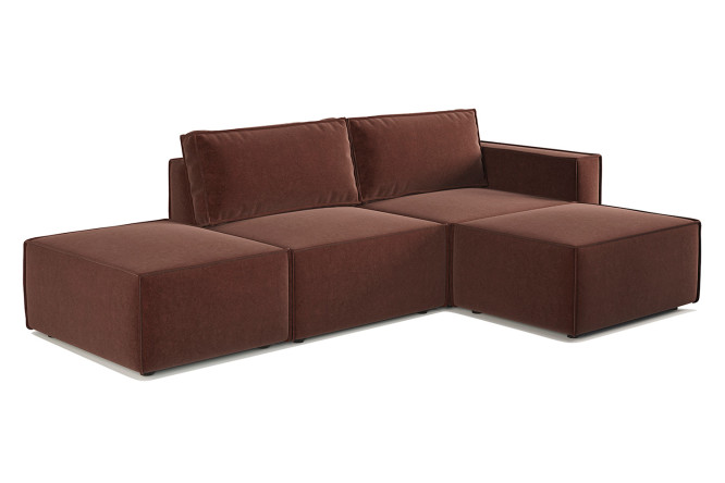 Изображение товара Модульный диван Шарм 25 211х170х70 см велюр Дрим шоколад