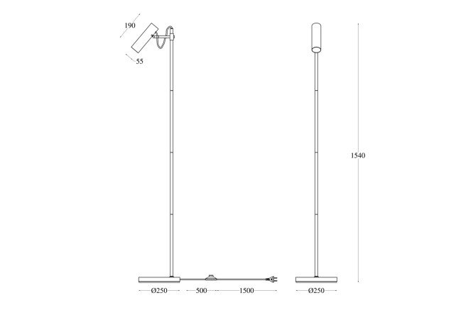 Торшер MAYTONI DECORATIVE LIGHTING Modern Bansky 25x154x25 см, GU10