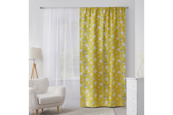Изображение товара Штора MICASA Edith 150х260 см жёлтая для интерьера