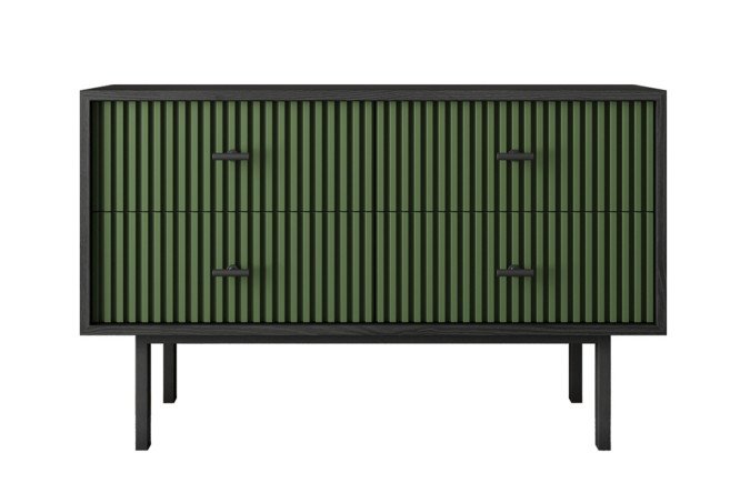 Изображение товара Комод Emerson с 4 ящиками зелёный и чёрный современный стиль