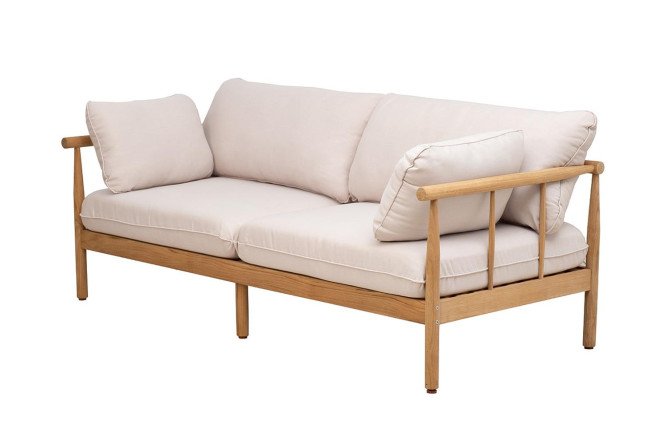 Изображение товара Диван Bungalow 2-местный цвет каркаса натуральный тик, мягких элементов бежевый