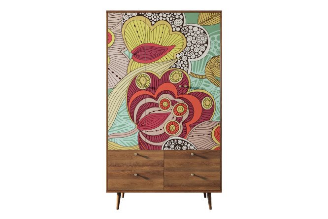 Изображение товара Шкаф 3-створчатый с 4 ящиками Berber для удобного хранения