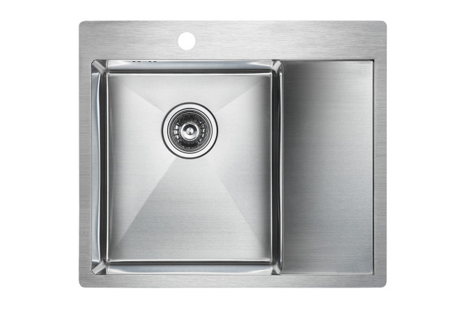 Изображение товара Мойка врезная левая PAULMARK Kroner 59F PM225951-BSL 59х51х20 см из нержавеющей стали