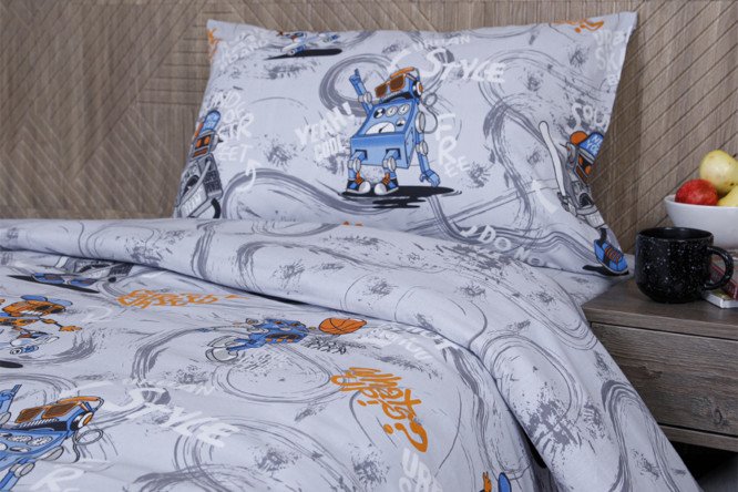 Комплект постельного белья Kids Роботы 1,5 спальный 143х215 см