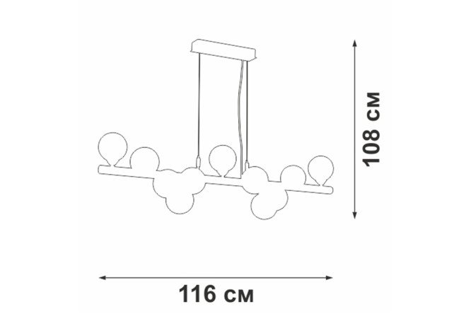 Светильник подвесной VITALUCE V49860-8/11S 33 кв.м., 116х70х32 см, G9