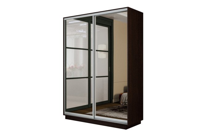 Изображение товара Шкаф-купе 2-дверный Slide-2 с зеркалами, венге, 140х240 см