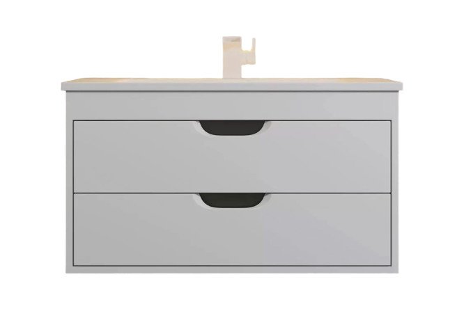 Изображение товара Подвесная тумба Modul 75,8 см белый матовый или графит для ванной