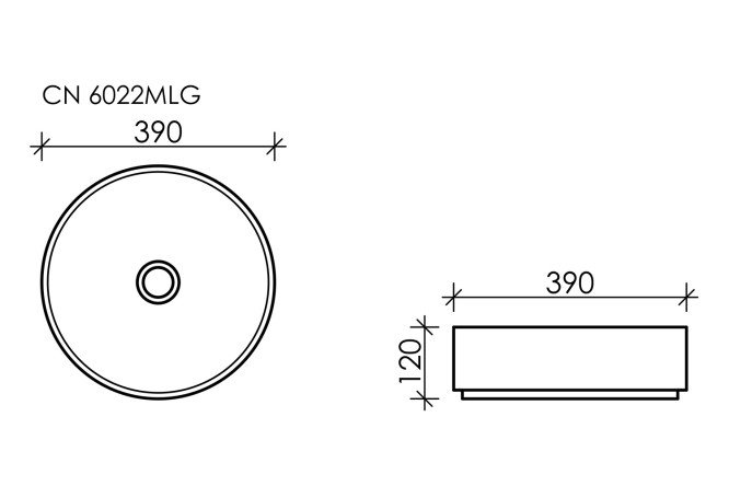 Фото 7 Умывальник накладной CERAMICANOVA Element CN6022MLG 39х12х39 см