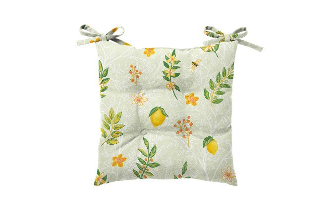 Изображение товара Подушка для стула Лимонный Сад 40х40 см с тафтингом и мультиколор