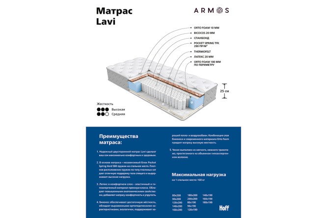 Матрас пружинный Lavi 120х200 см