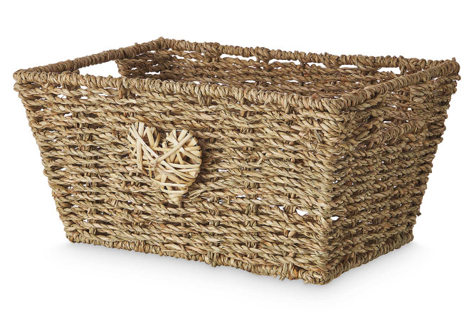 Изображение товара Корзина Nova 30х22х15 см из травы металла и ивовой лозы бежевый