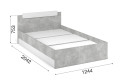 Кровать Чикаго цвет ателье светлый, белый 120х200 см