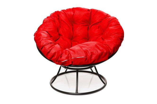 Изображение товара Кресло Папасан цвет каркаса чёрный, мягких элементов красный