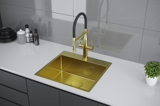 Мойка врезная KuchenSTERN AISI 304 R10 WERK 60 507GL50 54х51х20 см