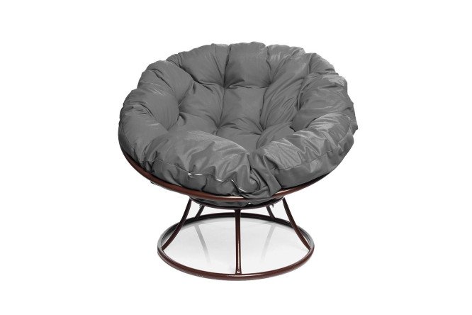 Изображение товара Кресло Папасан цвет каркаса коричневый, мягких элементов серый