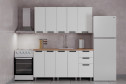 Модульная кухня Лаванда 160х240х60 см, цвет каркаса белый, фасада молочный