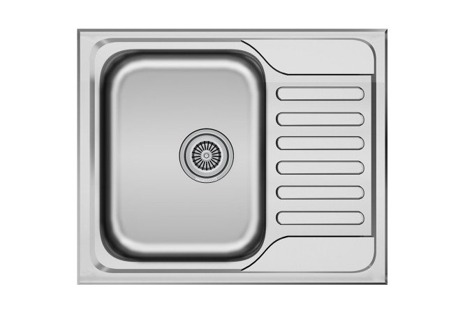 Мойка врезная KuchenSTERN AISI 304 R65 BASIS 45 653SS60 60х50х18 см